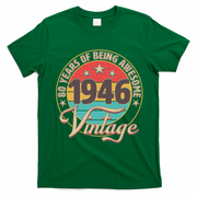 80th Birthday 80 Years Of Being Awesome 1946 Vintage  T-Shirt - Irish Green
