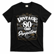 80th Birthday Est 1946 All Bark No Bite Vintage Birthday  T-Shirt - Black