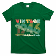 80th Birthday Retro Style Vintage 1946 Original Parts T-Shirt - Green