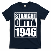 80th Birthday Straight Outta 1946 T-Shirt - Navy Blue