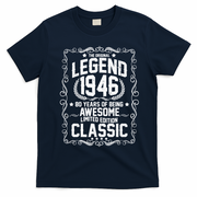 80th Birthday The Original Legend 1946 Awesome Classic  T-Shirt - Navy Blue