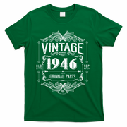 80th Birthday Vintage 1946 Old Style Top Notch Mostly Original Parts Whiskey Label T-Shirt - Green