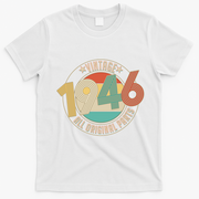 80th Birthday Vintage 1946 All Original Parts Emblem T-Shirt - White