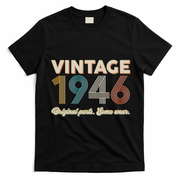 80th Birthday Vintage 1946 Original Parts Some Wear  T-Shirt - Black
