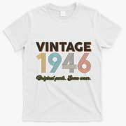 80th Birthday Vintage 1946 Original Parts Some Wear  T-Shirt - White