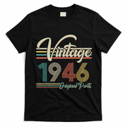 80th Birthday Vintage 1946 Original Parts Birthday T-Shirt - Black