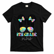 8th Grade Vibes Messy Hair Bun Girl Back To School First Day T-Shirt - Black