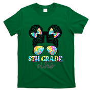 8th Grade Vibes Messy Hair Bun Girl Back To School First Day T-Shirt - Green
