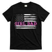 Girl Dad Usa Vintage Flag Cute Fathers Day Gift T-Shirt