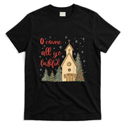Vintage O Come All Ye Faithful Religious Christian Christmas T-Shirt