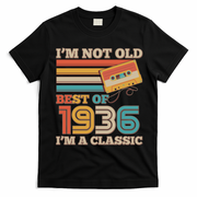 90th 1936 Birthday Retro I'm Not Old I'm A Classic Best Of Cassette Tape  T-Shirt - Black