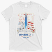9/11 25th Anniversary We Will Never Forget Tribute 9.11 T-Shirt - White
