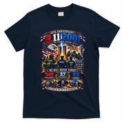 911 25th Anniversary Memorial Firefighter September 11th T-Shirt - Navy Blue
