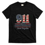 911 25th Anniversary USA Never Forgotten Tribute 9/11 T-Shirt - Black