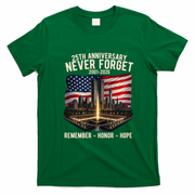 9/11 25th Anniversary Never Forget 911 Memorial 2001-2026 USA T-Shirt - Irish Green