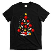 Funny Bowling Christmas Tree Lights Xmas Gifts For Men Women Short Sleeve T-Shirt