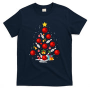 Funny Bowling Christmas Tree Lights Xmas Gifts For Men Women Short Sleeve T-Shirt