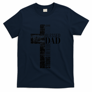 Christian Fathers Day Gifts Religious Blessed Dad Cross T-Shirt