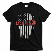Man Of God Husband Dad Grandpa United States Flag Father's Day T-Shirt