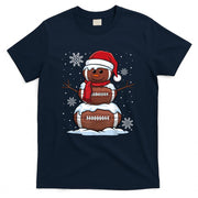 Merry Christmas Football Snowman Holiday Sports Xmas Pajamas T-Shirt