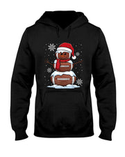 Merry Christmas Football Snowman Holiday Sports Xmas Pajamas T-Shirt