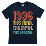 90th Birthday 1936 The Man Myth The Legend T-Shirt - Navy