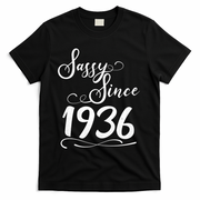 90th Birthday Sassy Since 1936 T-Shirt - Black