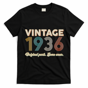 90th Birthday Vintage 1936 Original Parts Some Wear  T-Shirt - Black