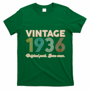 90th Birthday Vintage 1936 Original Parts Some Wear  T-Shirt - Irish Green