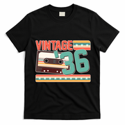 90th Birthday Vintage 1936 Cassette Tape  T-Shirt - Black