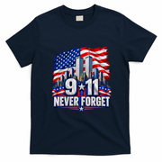 9/11 Never Forget 25th Anniversary September 11th T-Shirt - Navy Blue