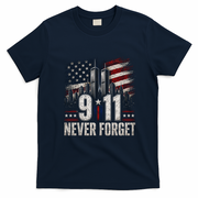 9/11 Never Forget American Flag Memorial Tribute 911 T-Shirt - Navy Blue