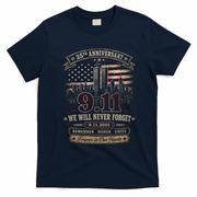 9.11 We Will Never Forget 25th Anniversary T-Shirt - Navy Blue
