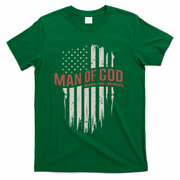 Man Of God Husband Dad Grandpa United States Flag Father's Day T-Shirt