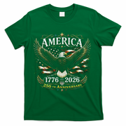 America 250th Anniversary 1776-2026 Patriotic Eagle T-Shirt - Green