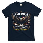 America 250th Anniversary 1776-2026 Patriotic Eagle T-Shirt - Navy