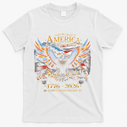 America 250th Anniversary 1776-2026 American Eagle T-Shirt - White