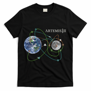 Artemis 2 Route Map SLS Moon T-Shirt - Black