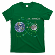 Artemis 2 Route Map SLS Moon T-Shirt - Green