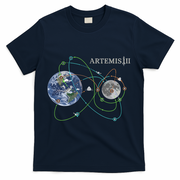Artemis 2 Route Map SLS Moon T-Shirt - Navy