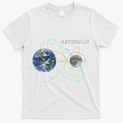 Artemis 2 Route Map SLS Moon T-Shirt - White