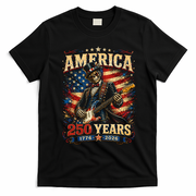 America 250 Years Celebration Rocker Skull Vintage T-Shirt - Black