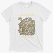 All Animals Are Pettable Some Only Once Vintage Nature T-Shirt - White