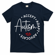 Autism Awareness Accept Adopt Advocate T-Shirt - Navy