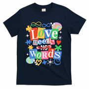 Autism Awareness Love Needs No Word T-Shirt - Navy