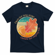 Acorn And Oak Leaf For Nature Lovers T-Shirt - Navy
