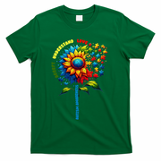 Autism Awareness Sunflower Quotes T-Shirt - Green
