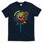 Autism Awareness Sunflower Quotes T-Shirt - Navy