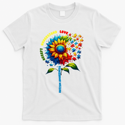 Autism Awareness Sunflower Quotes T-Shirt - White