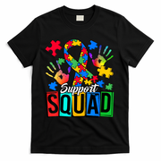 Autism Awareness Support Squad Family T-Shirt - Black